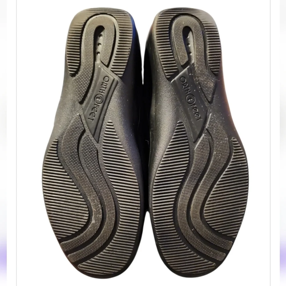 Orthofeet Women’s Orthopedic Quincy 821 Black Slip On Strap Shoes Size 9 B Med